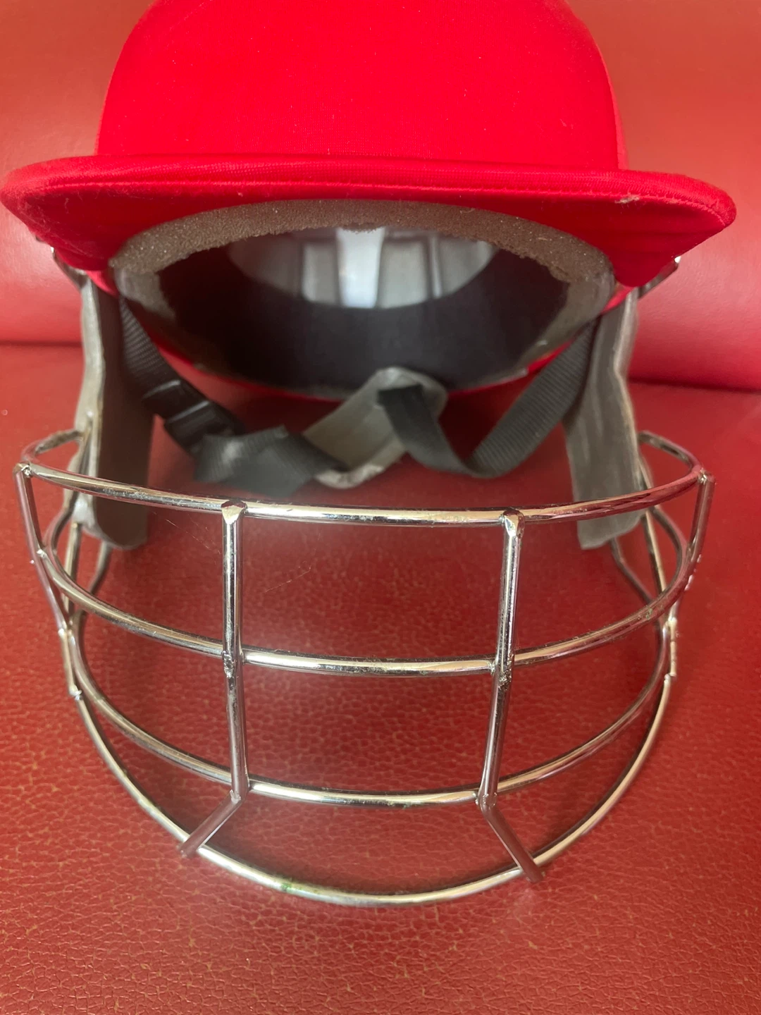 Red Cricket Helmet with Face Guard