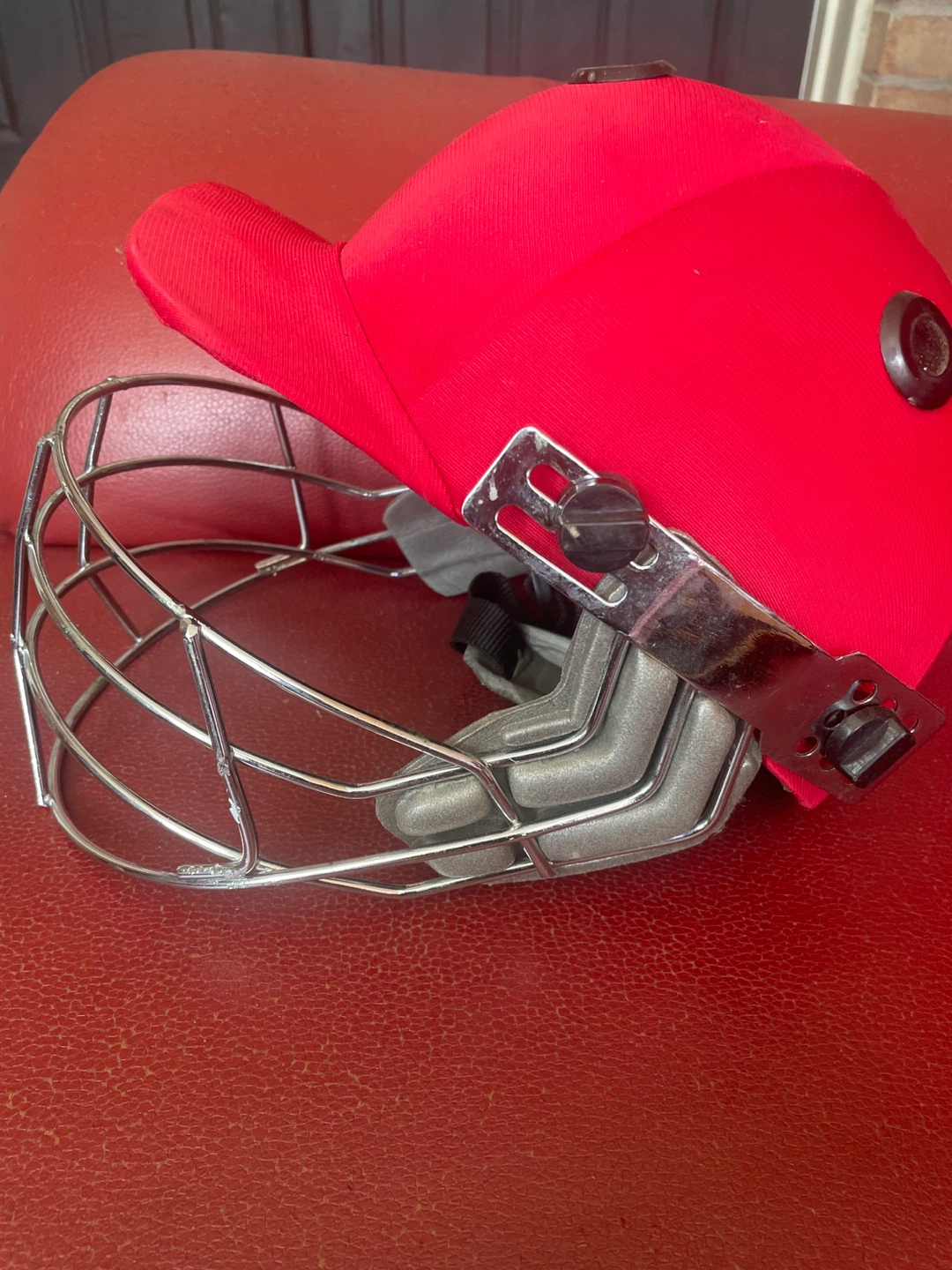 Red Cricket Helmet with Face Guard - photo 2
