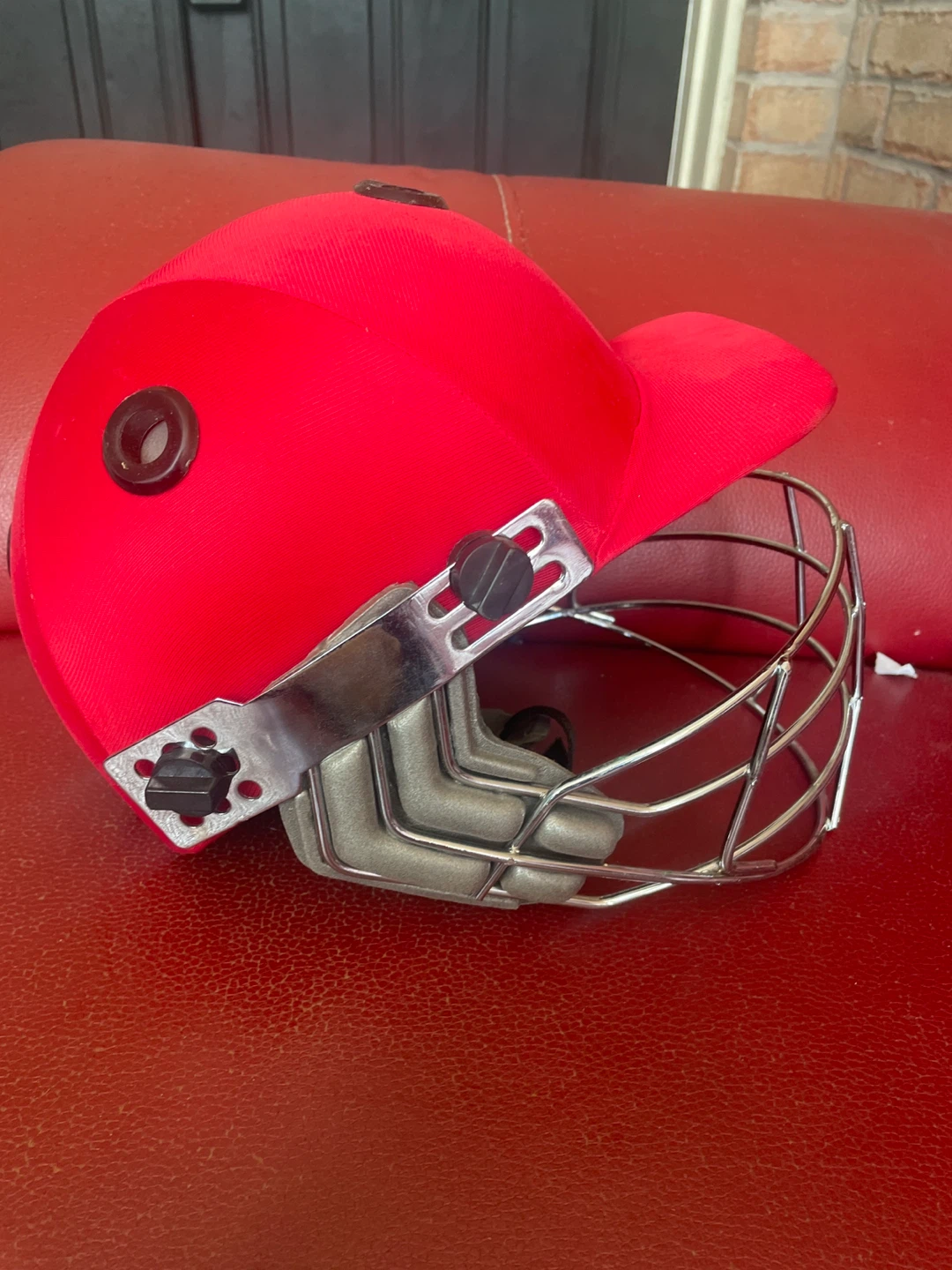 Red Cricket Helmet with Face Guard - photo 4