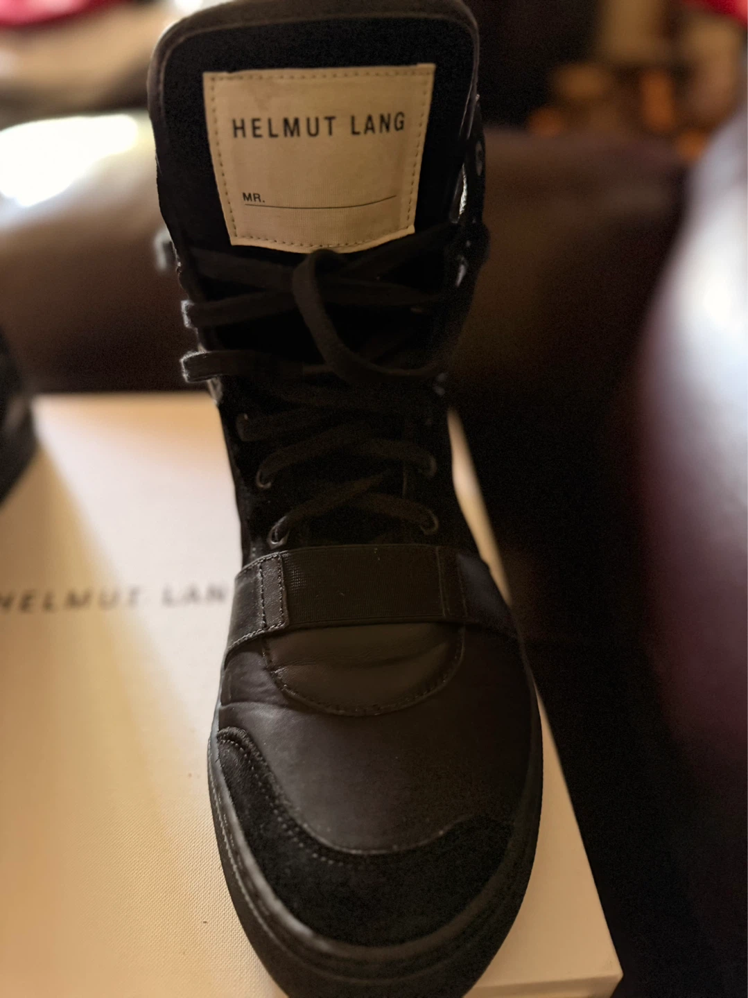 Helmut Lang Black High-Top Sneakers Size 10 Men’s New - photo 2