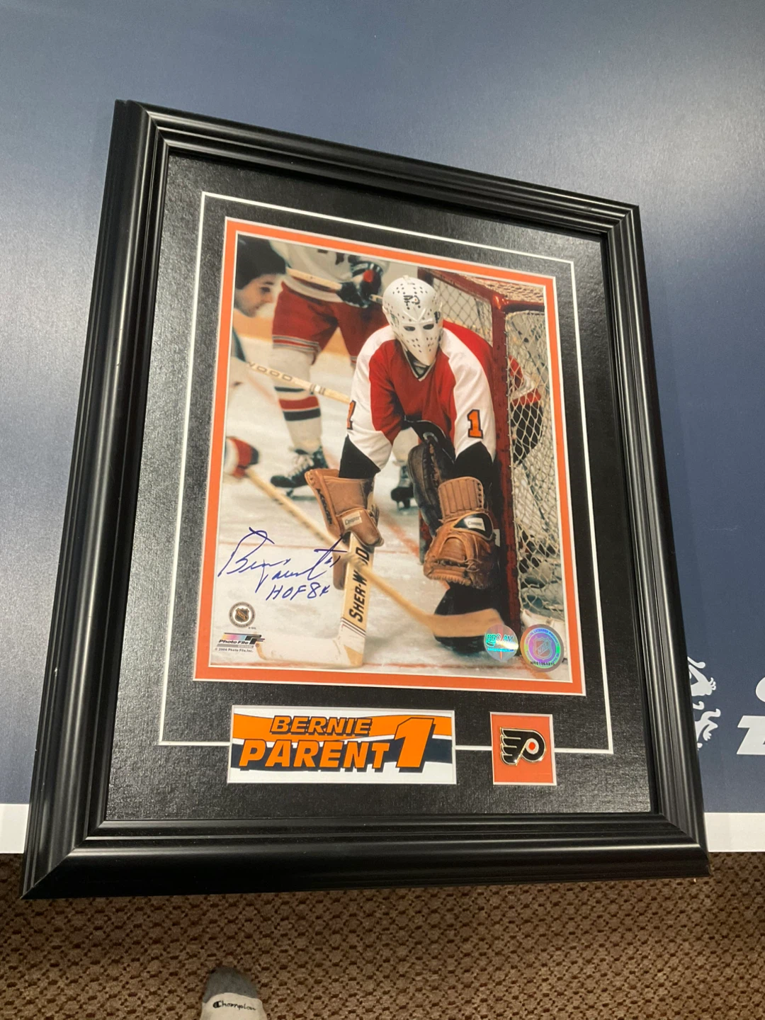 Framed Bernie Parent Autographed Hockey Photo