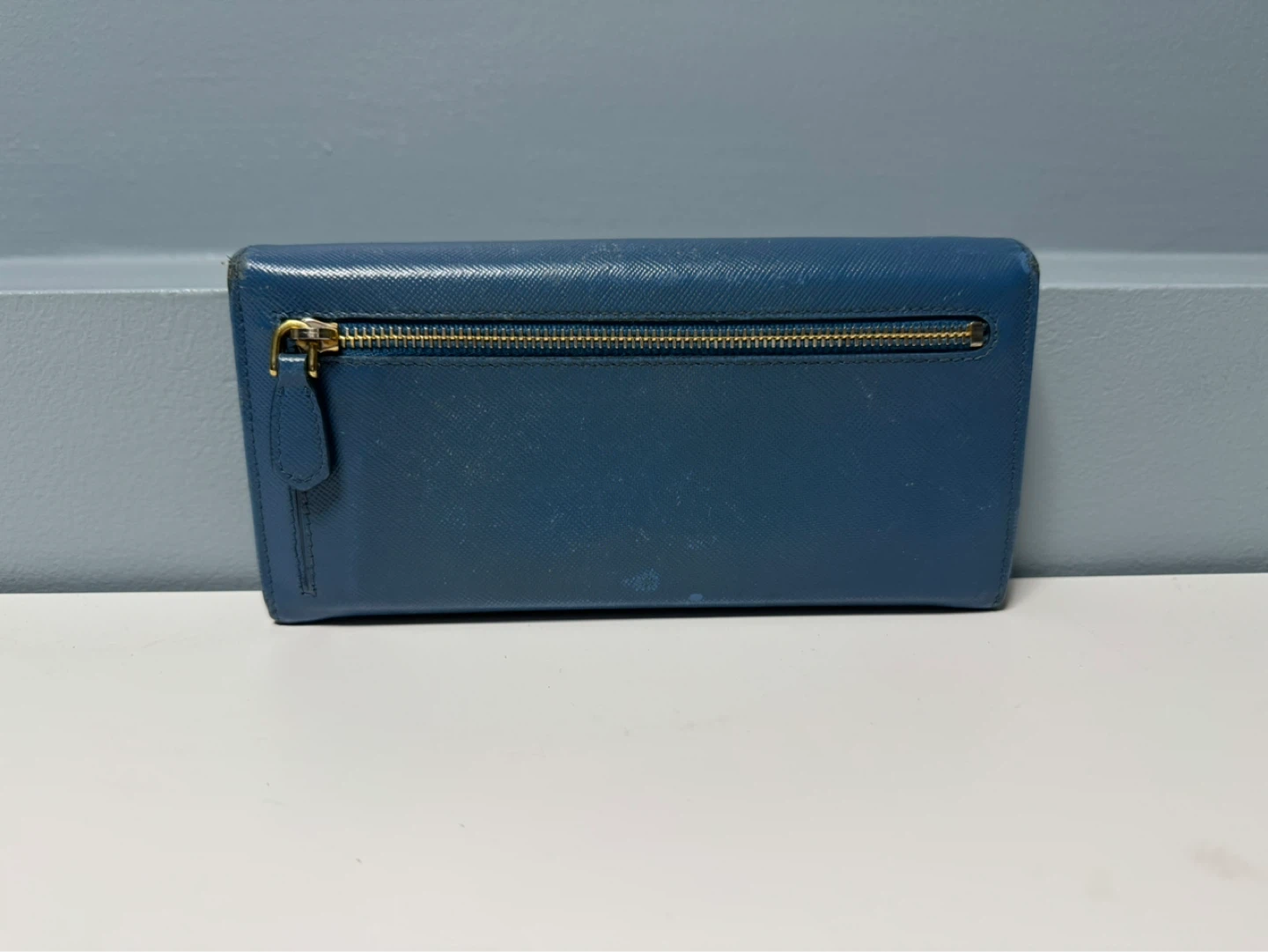 Prada Blue Leather Wallet Authentic - photo 2