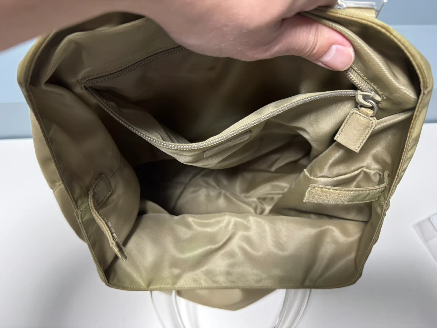 Prada Gold Nylon Authentic Tote Bag with Clear Handles - photo 5