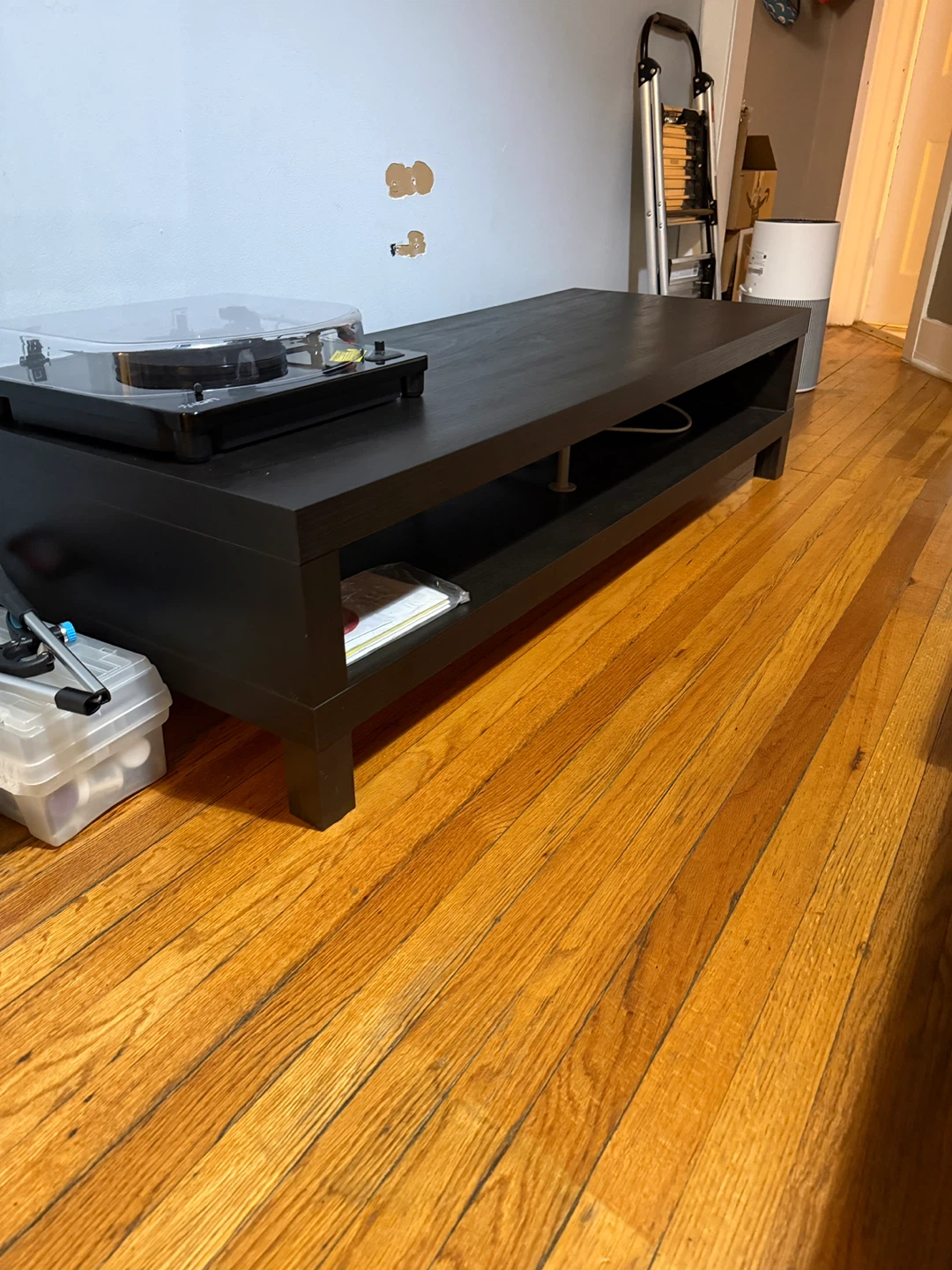 Black Wood Coffee Table/TV Console - photo 2
