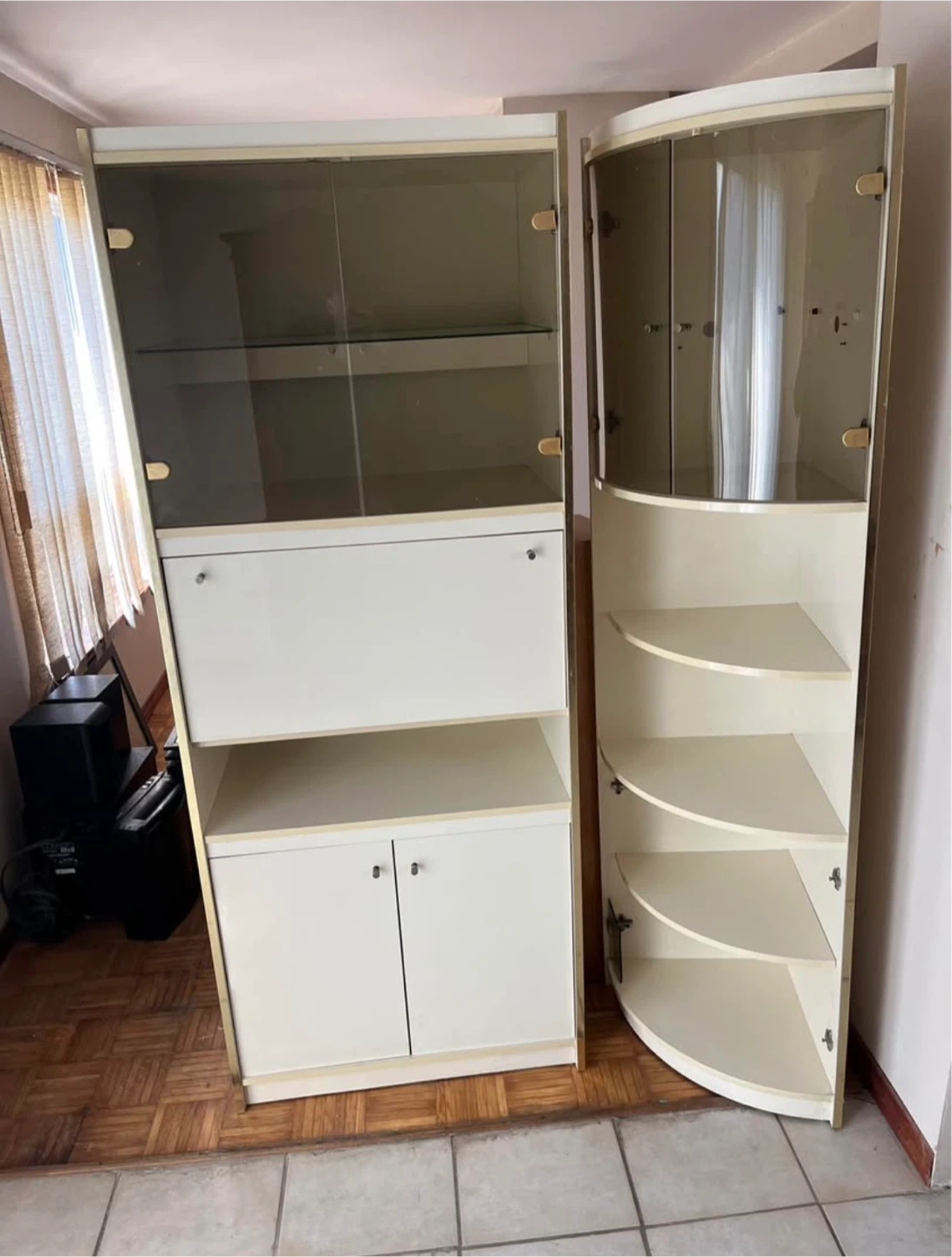 White Curio Cabinet with Glass Doors