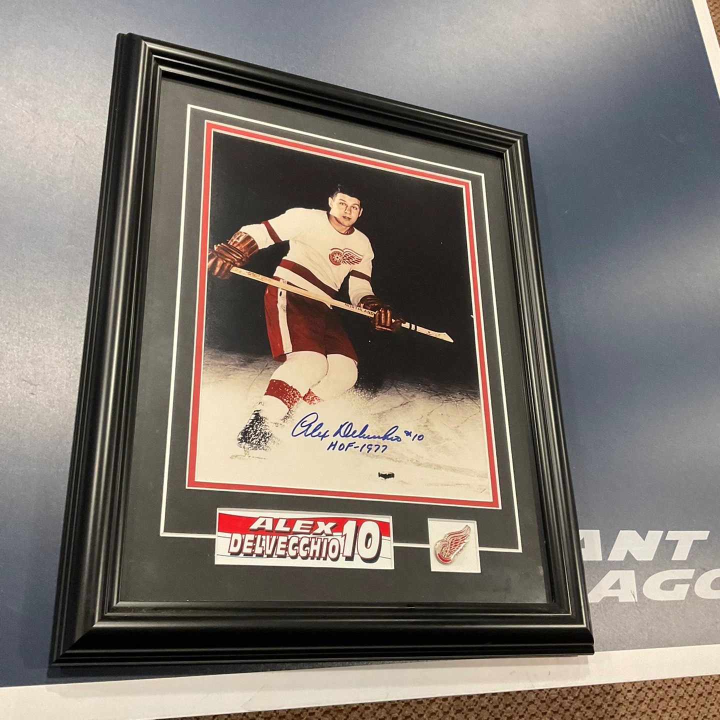 Framed Alex Delvecchio Autographed Photo