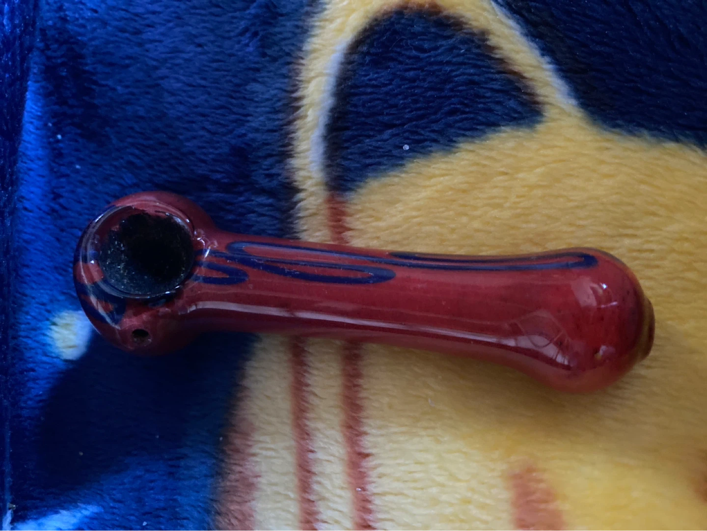 Red and Blue Glass Pipe