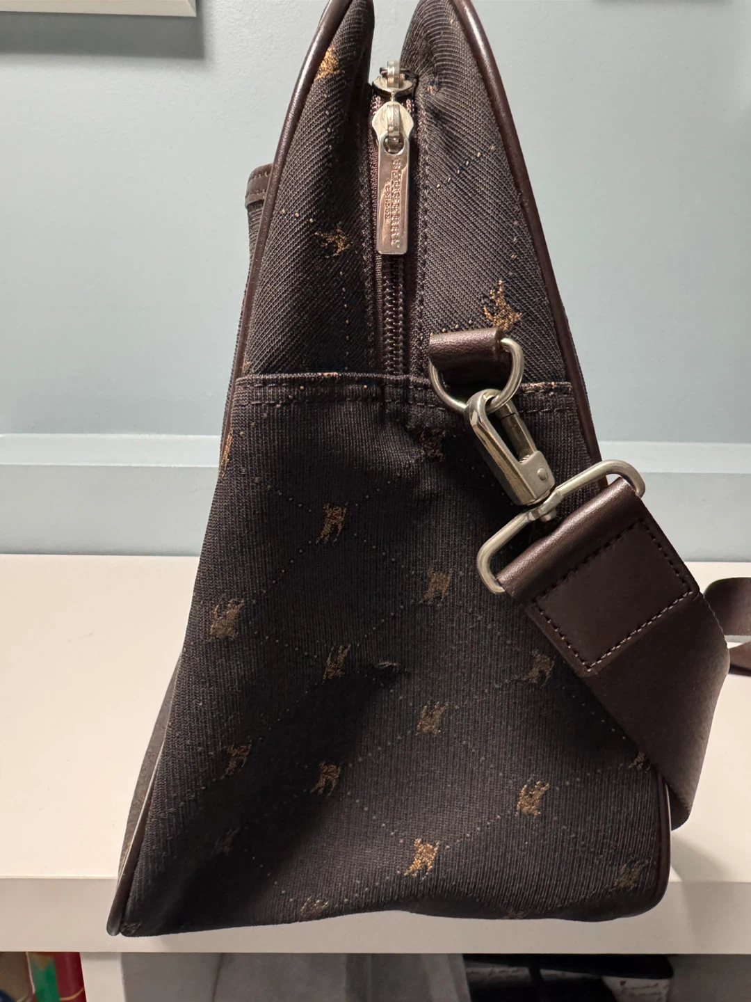Burberry Blue Canvas Knight Check Travel Bag Authentic - photo 5