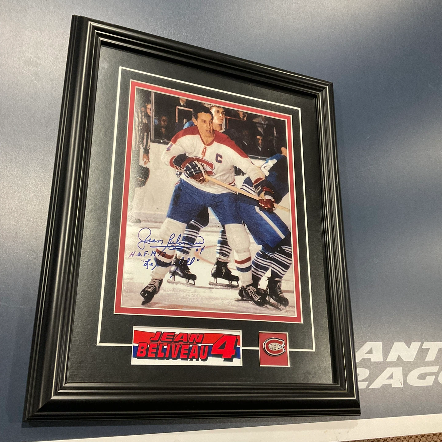 Jean Beliveau Framed Autographed Photo