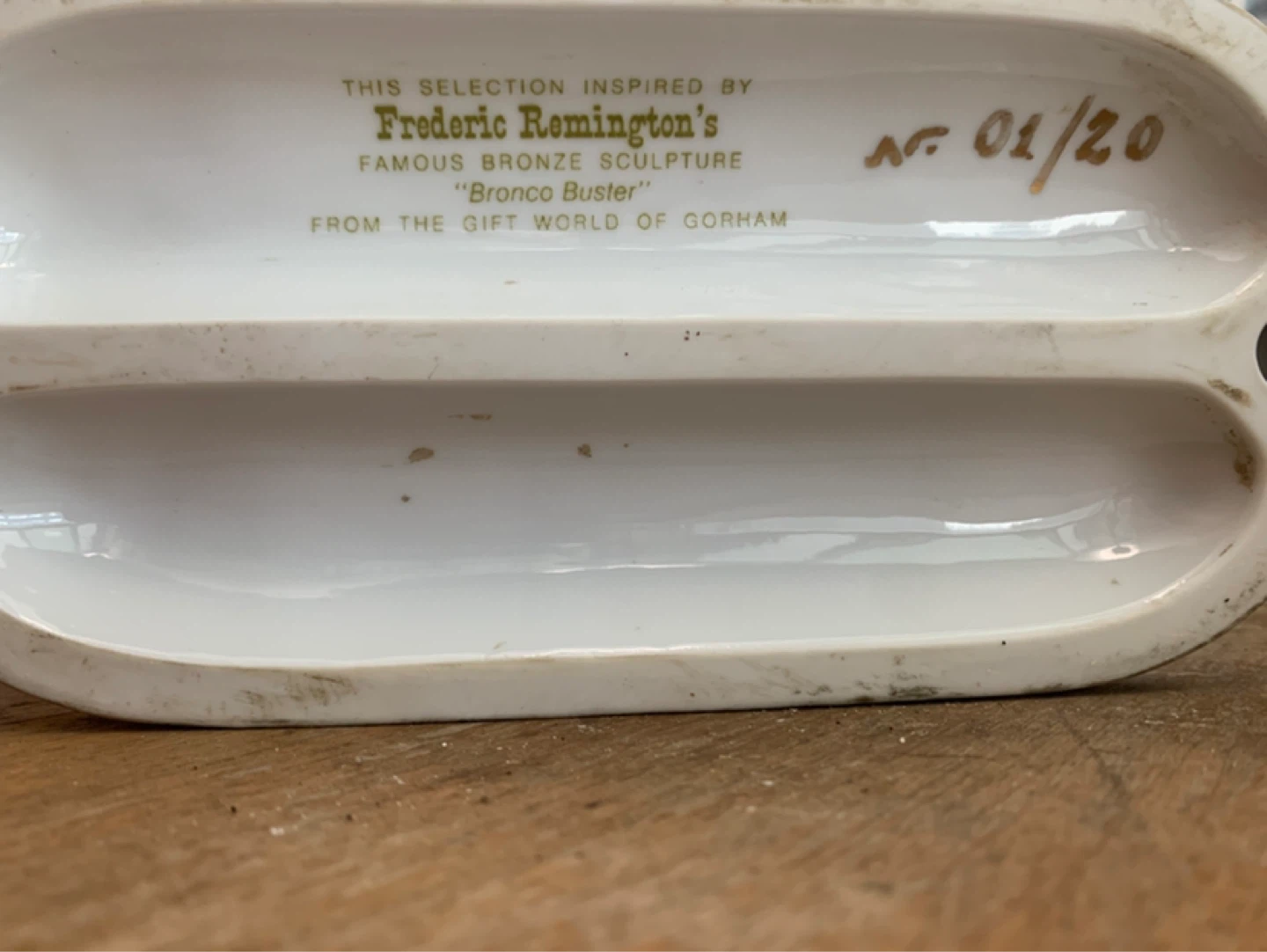 White Porcelain Bronco Buster Sculpture - photo 2