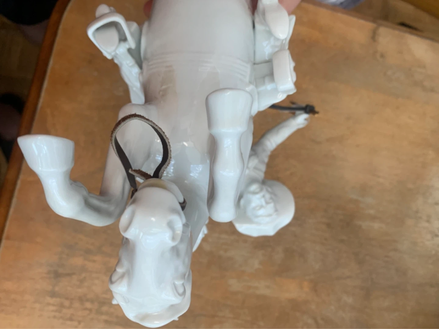 White Porcelain Bronco Buster Sculpture - photo 5