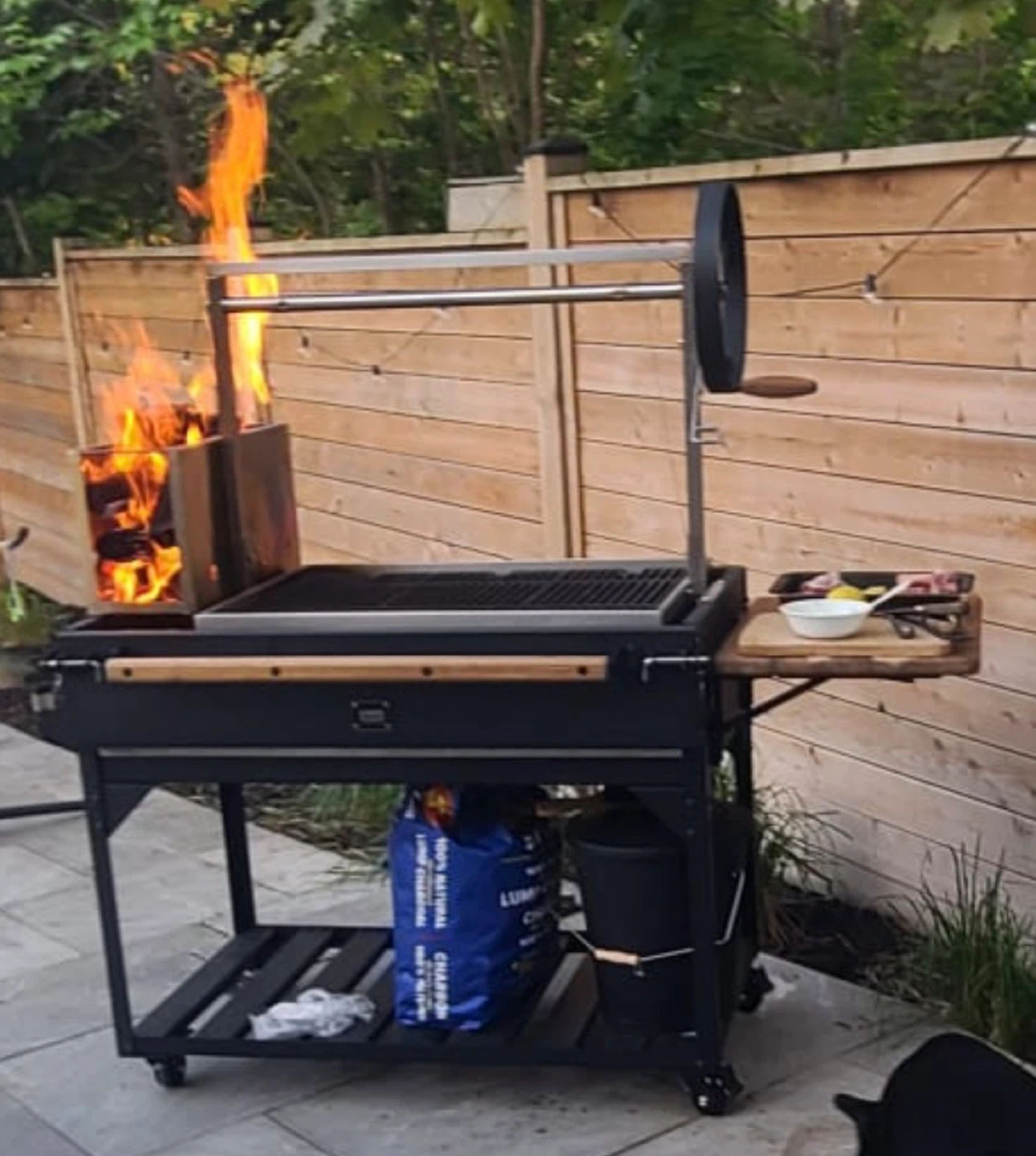Outdoor Charcoal Grill with Rotisserie
