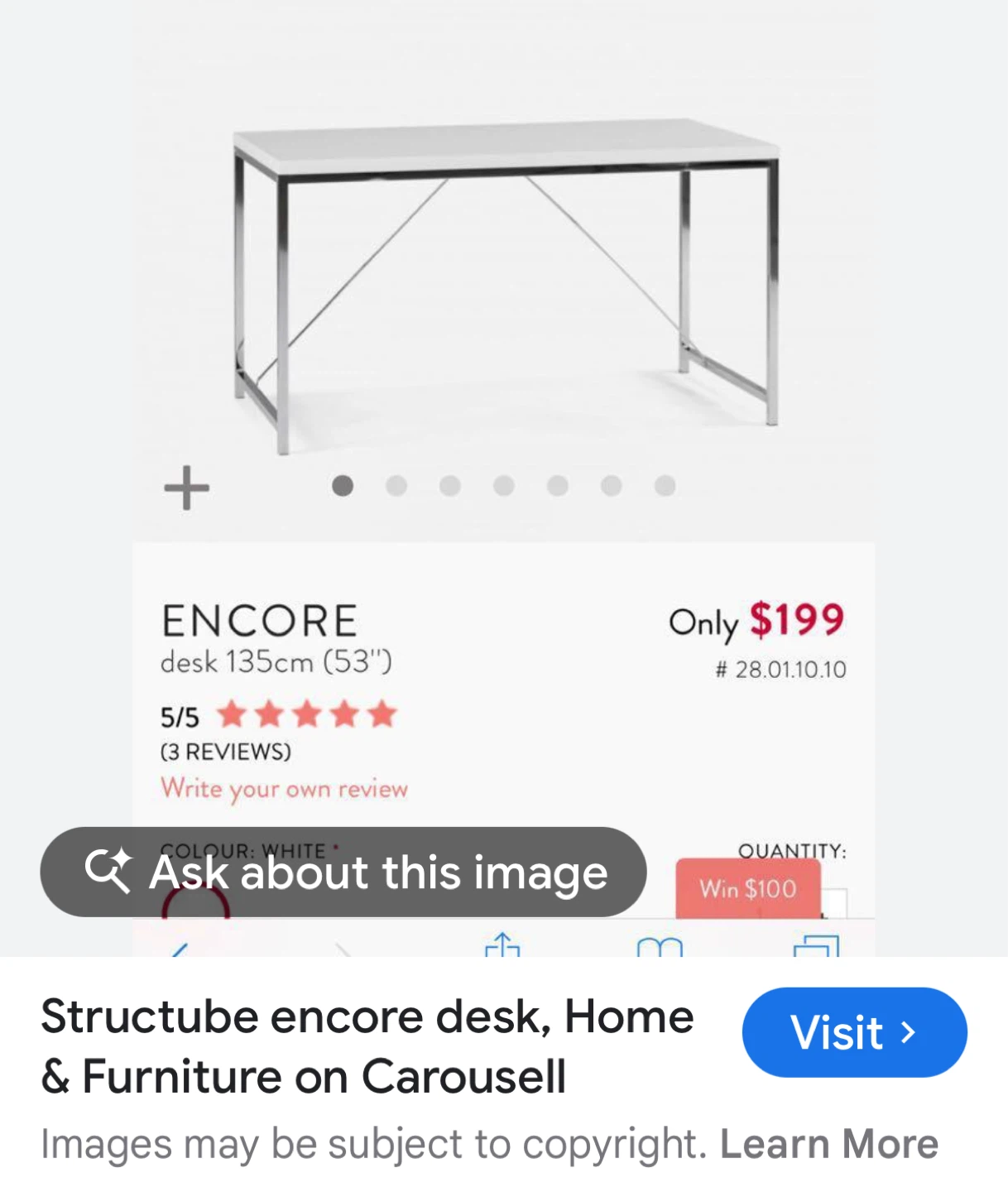 Structube Encore Desk White - photo 4