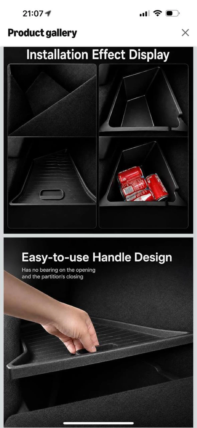 Tesla Model Y Rear Trunk Storage Bins (Left & Right) – Open Box - photo 5