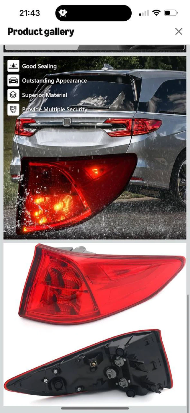 Honda Odyssey 2018-2024 Right Tail Light (Passenger Side) - photo 3