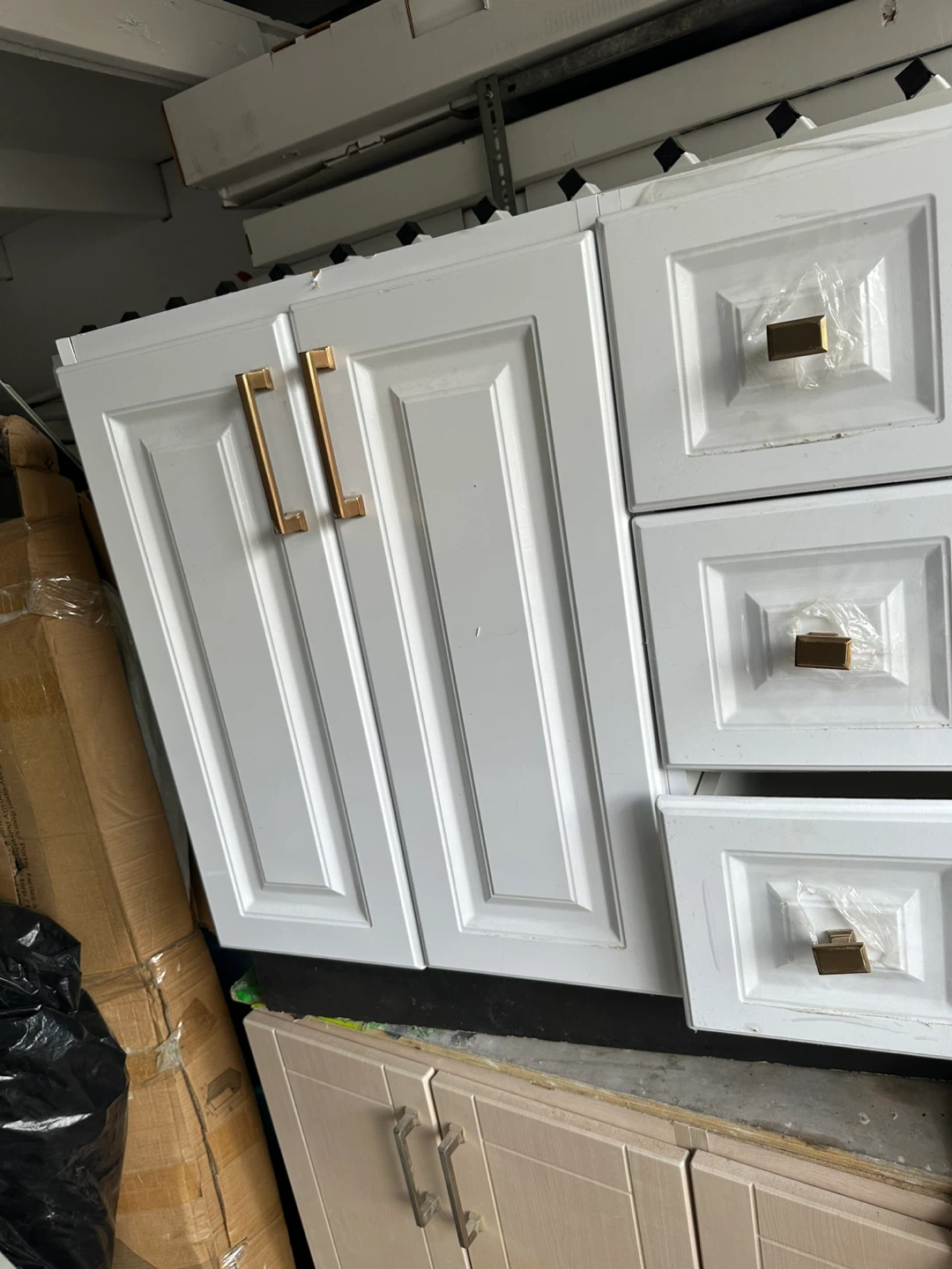 White Bathroom Vanity Cabinet with Countertop