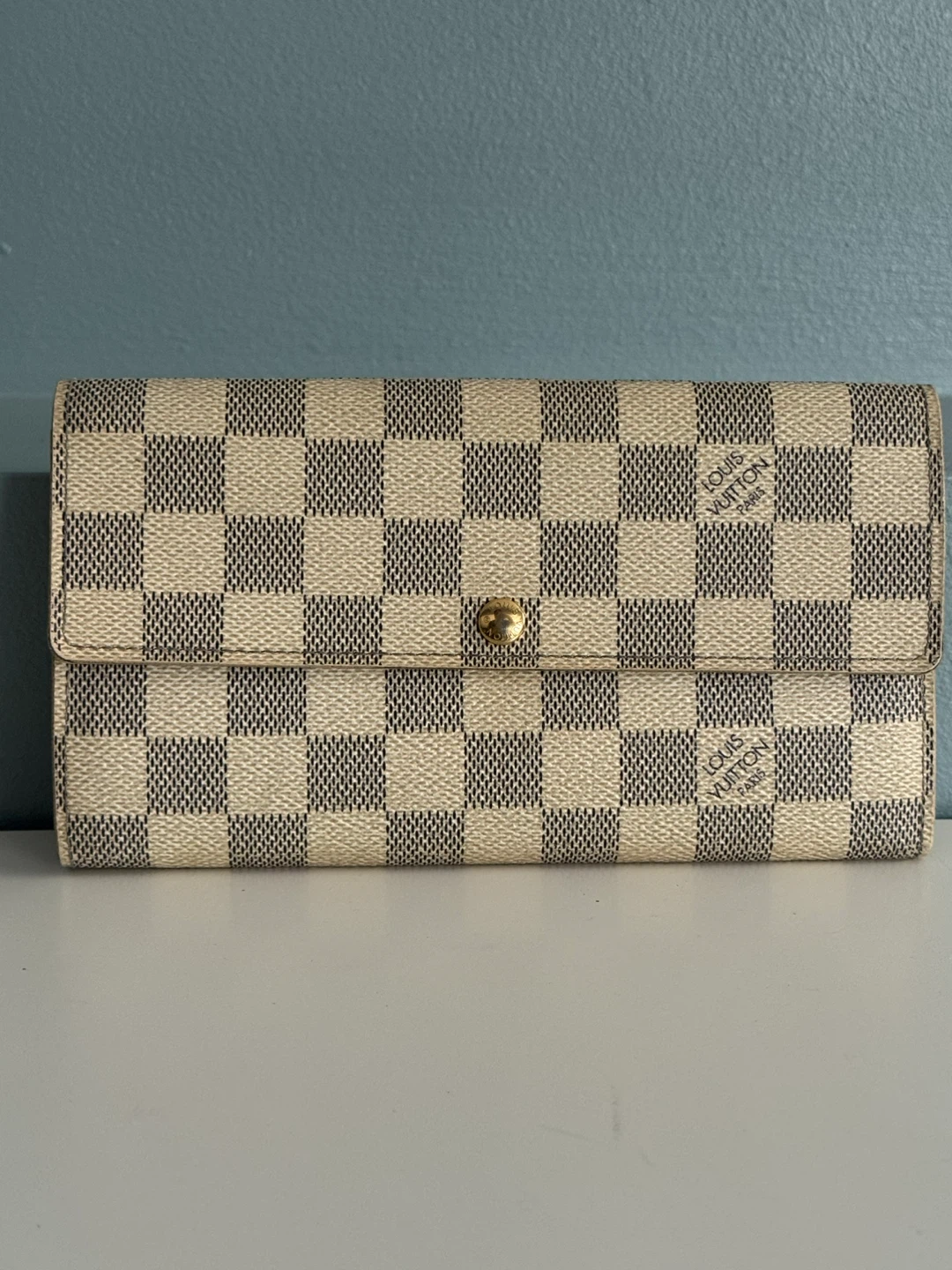 Louis Vuitton Damier Azur Sara Wallet Authentic
