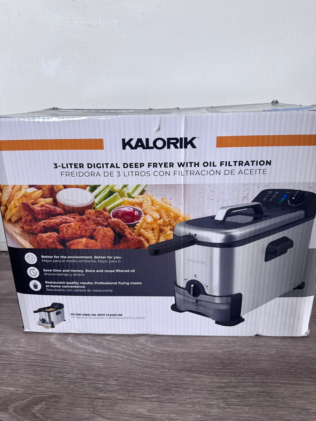 Kalorik 3-Liter Digital Deep Fryer with Oil Filtration
