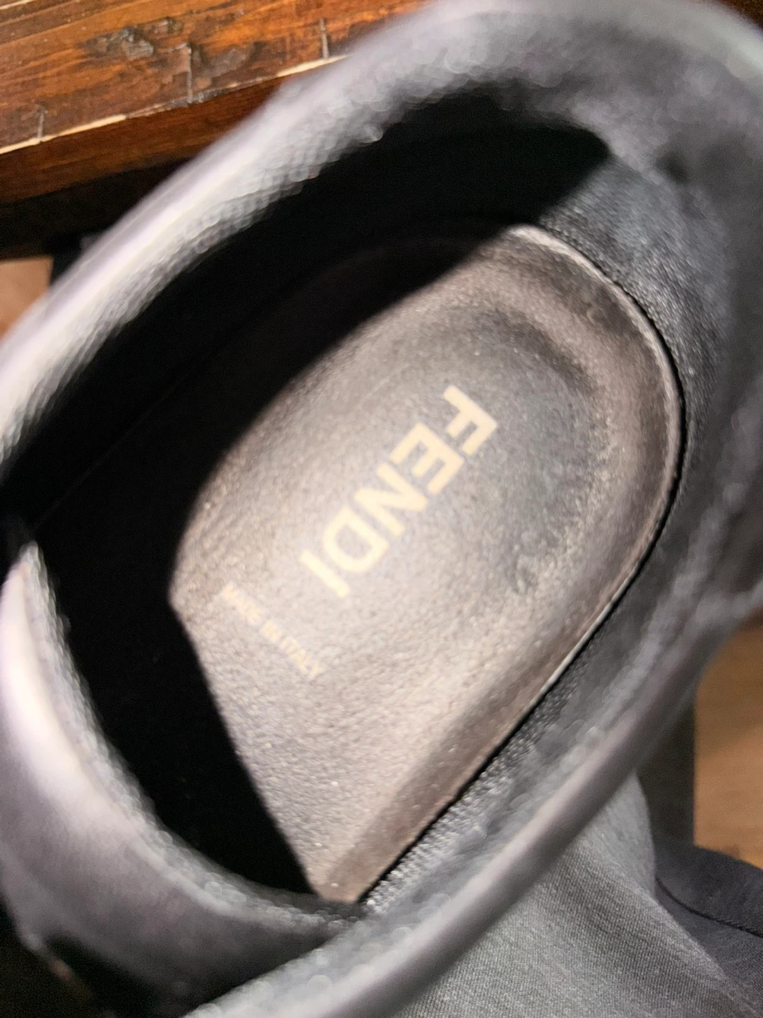 Fendi "FF" Logo Suede & Leather Sneakers Size 9.5 - photo 5