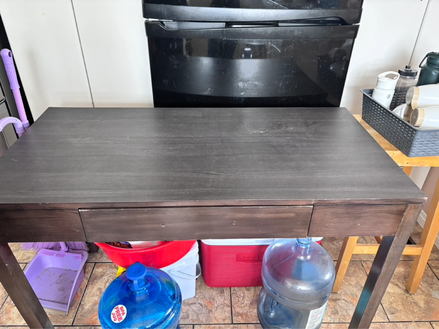 Dark Brown Desk with Drawer