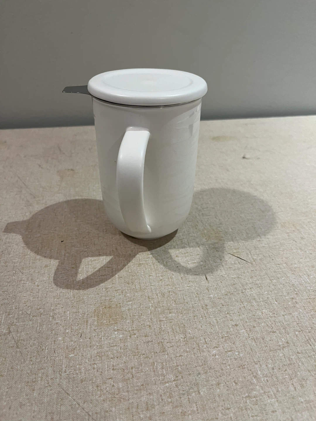 NEW White Ceramic Mug with Stainless Steel Tea Infuser