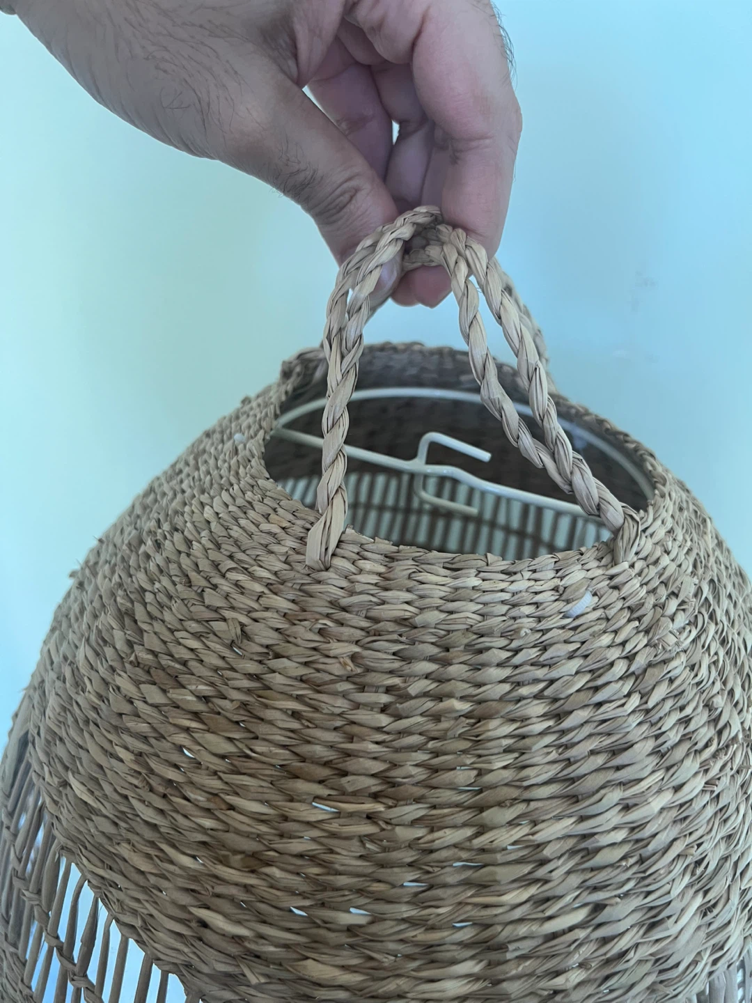 Woven Hanging Basket Lamp Shade - photo 5