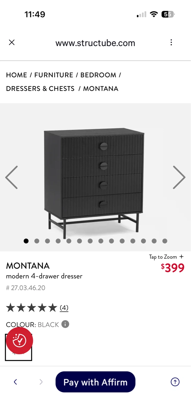 Dresser still in box
