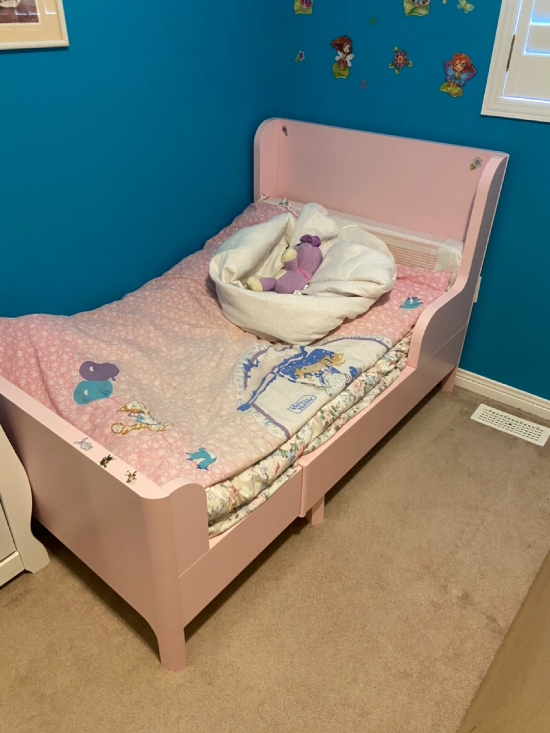 IKEA BUSUNGE Extendable Toddler Bed - Pink - photo 3