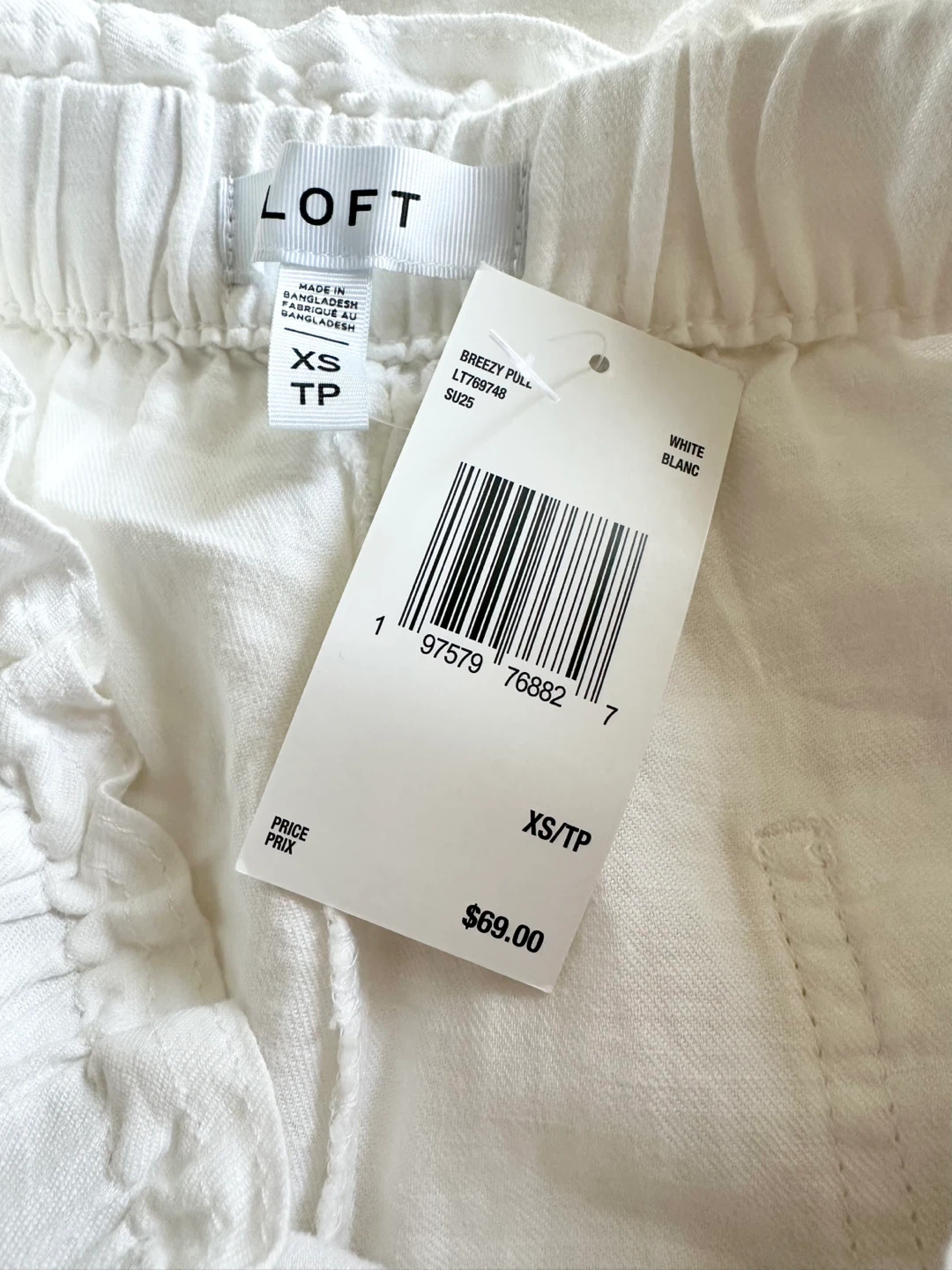 ⚽️ 🆕 LOFT White Linen Blend Shorts - XS - photo 3