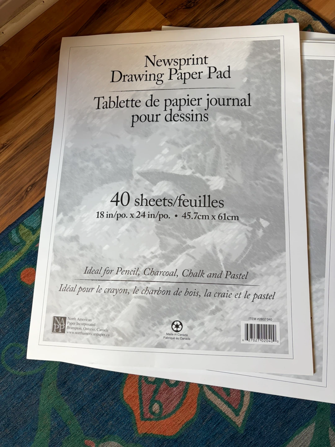 NEWSPRINT drawing pages. 18x24”. 5 with 40 pages each
