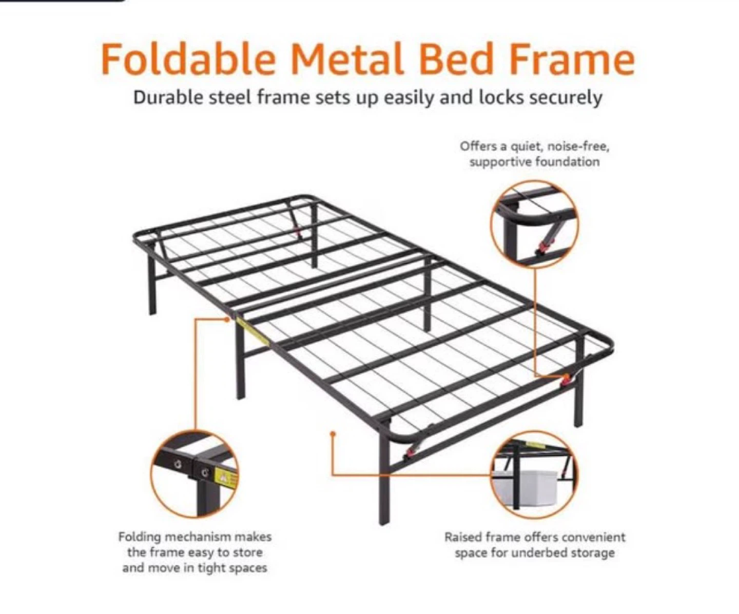 Foldable Metal Bed Frame