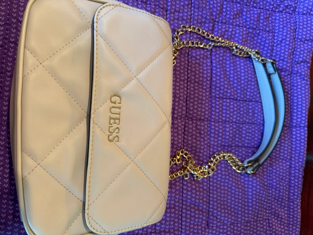 Cream guess purse
