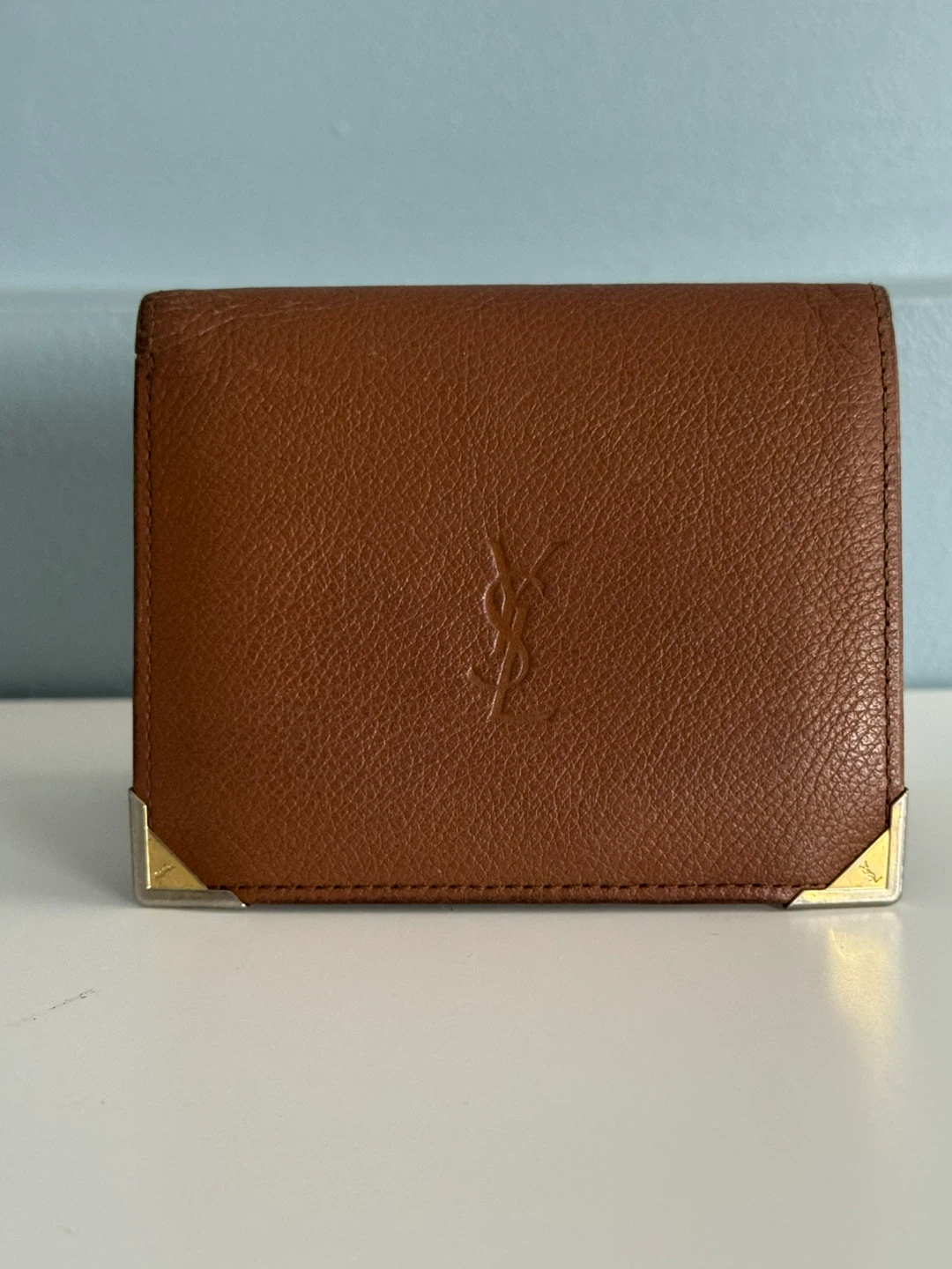 Yves Saint Laurent YSL Brown Leather Kisslock