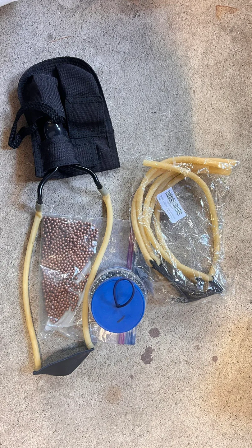 Slingshot with Bands and steel copper shot