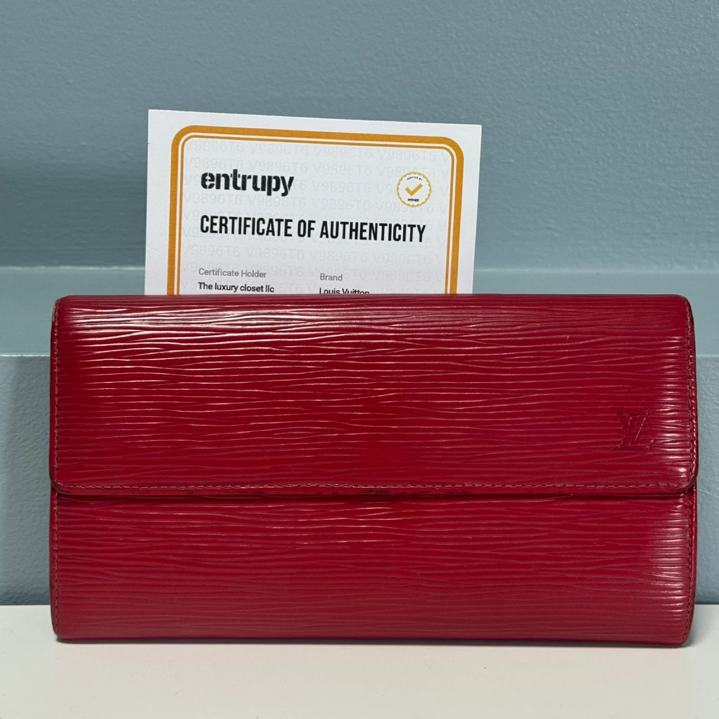 Louis Vuitton Epi Red Leather Sara Wallet