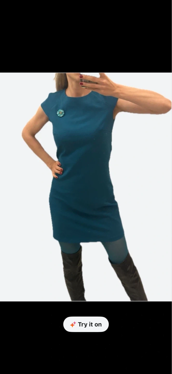 Teal Cap Sleeve Sheath Dress⚽️ - photo 2