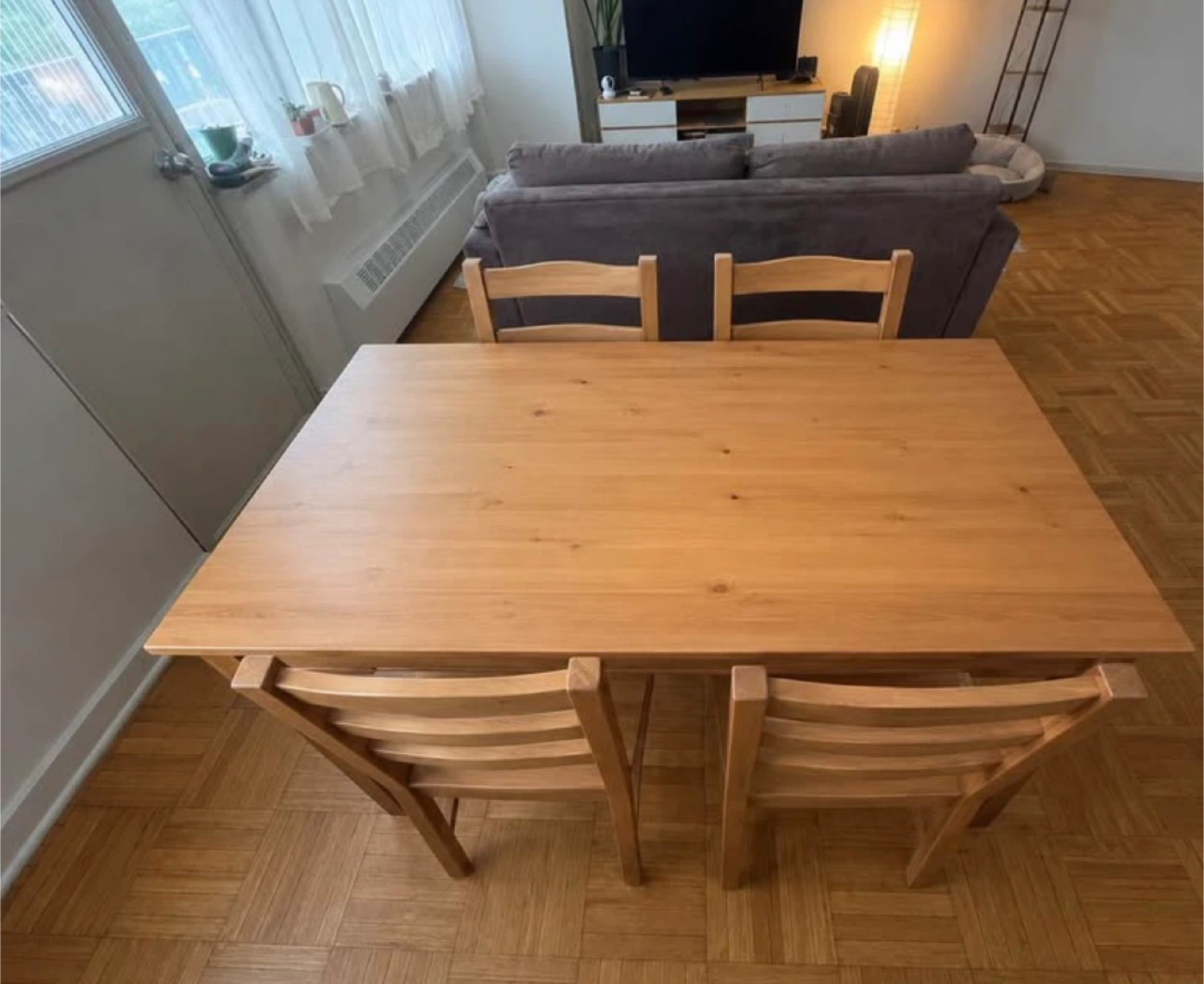 Wooden Dining Table and Chairs Set - photo 2