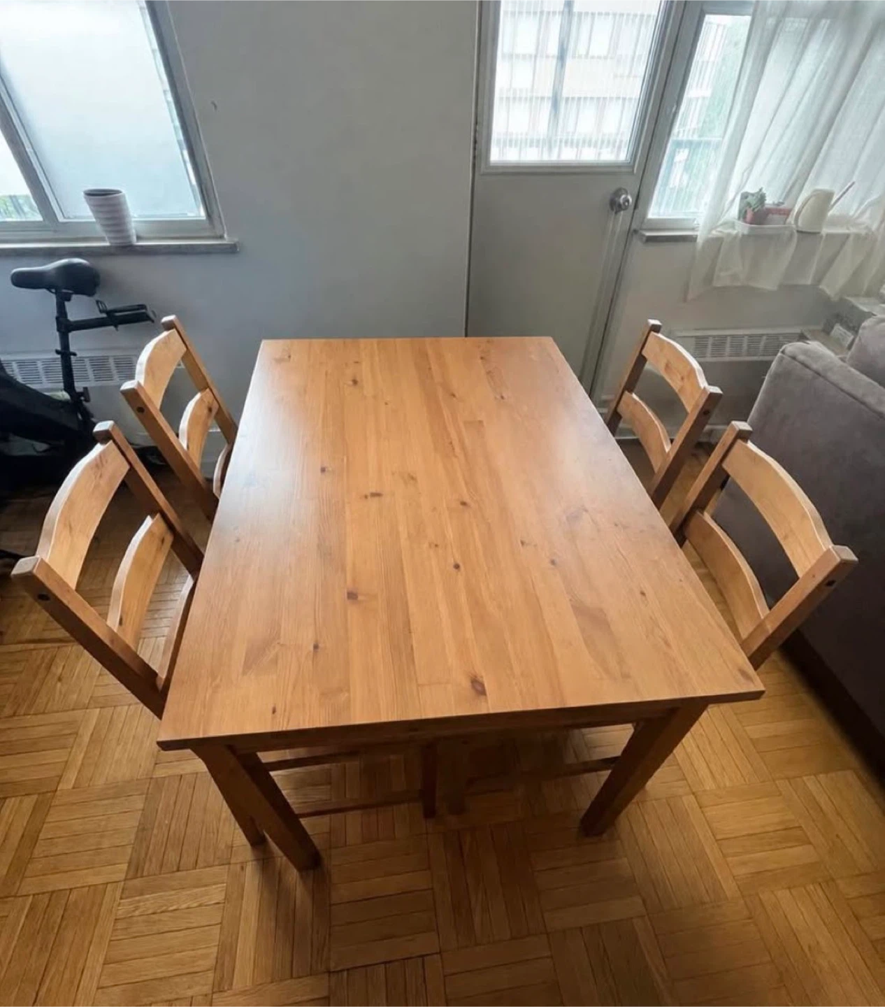 Wooden Dining Table and Chairs Set