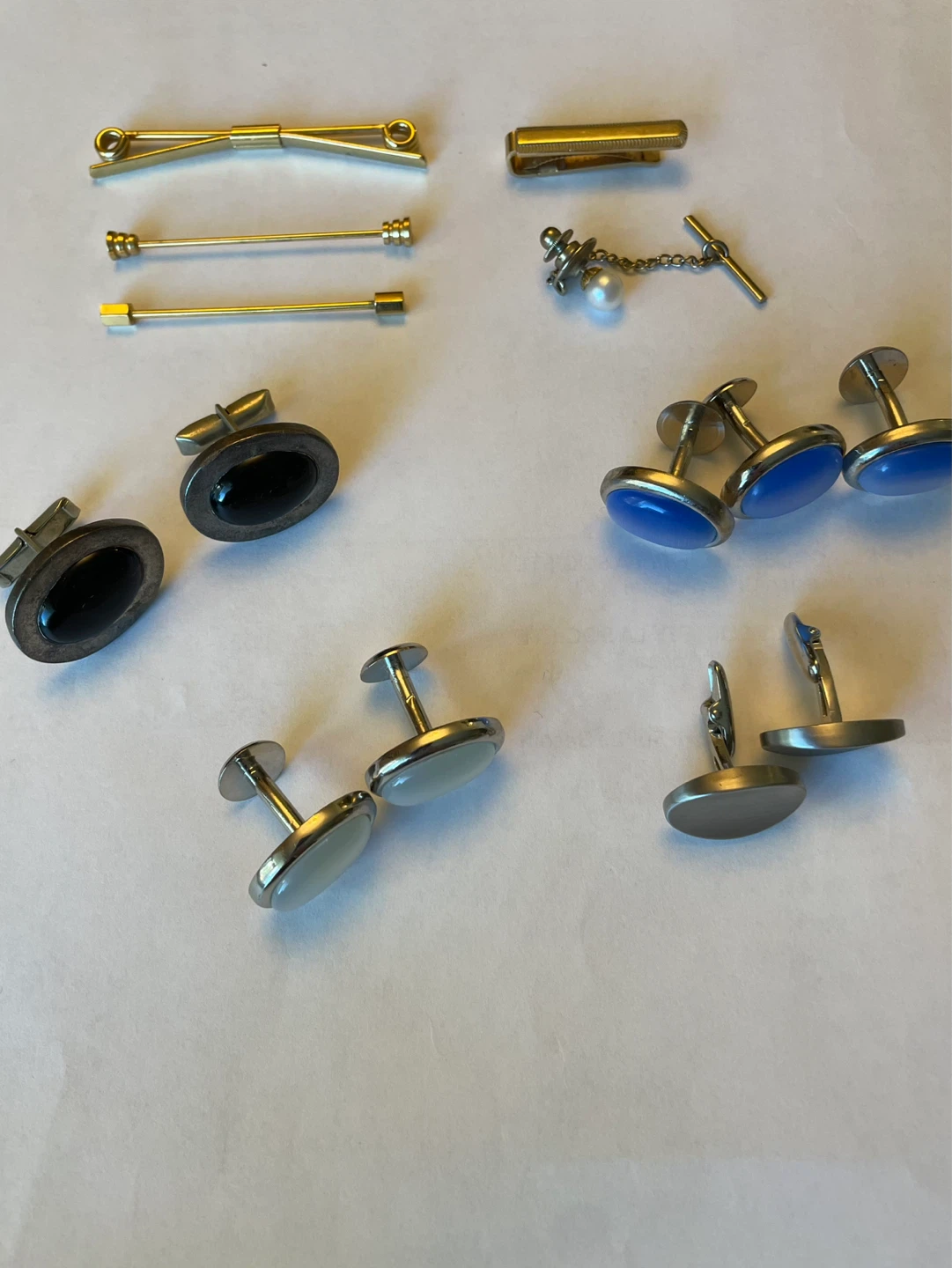 Mens Vintage Cufflinks and Tie Bars Bundle - photo 2