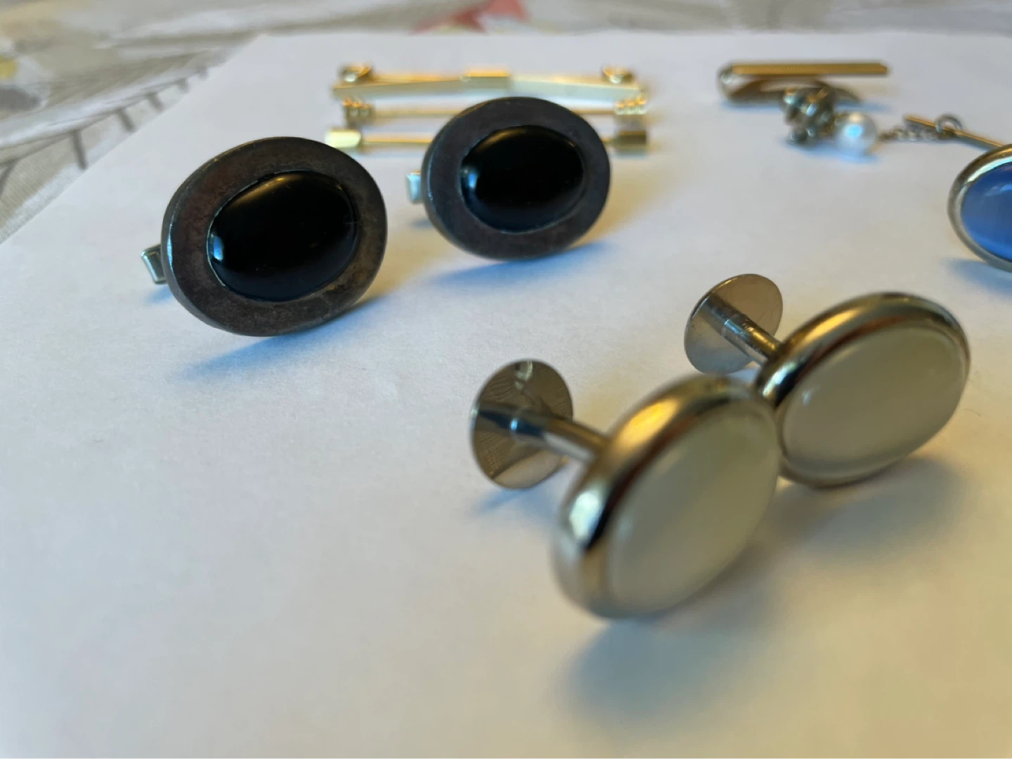 Mens Vintage Cufflinks and Tie Bars Bundle - photo 5