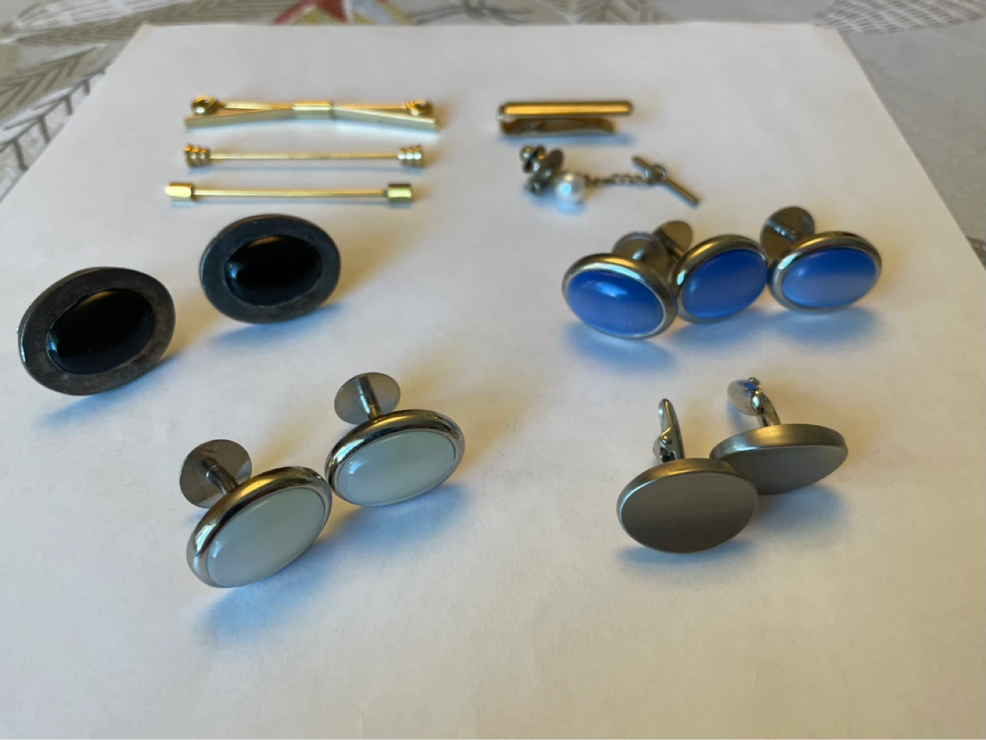Mens Vintage Cufflinks and Tie Bars Bundle
