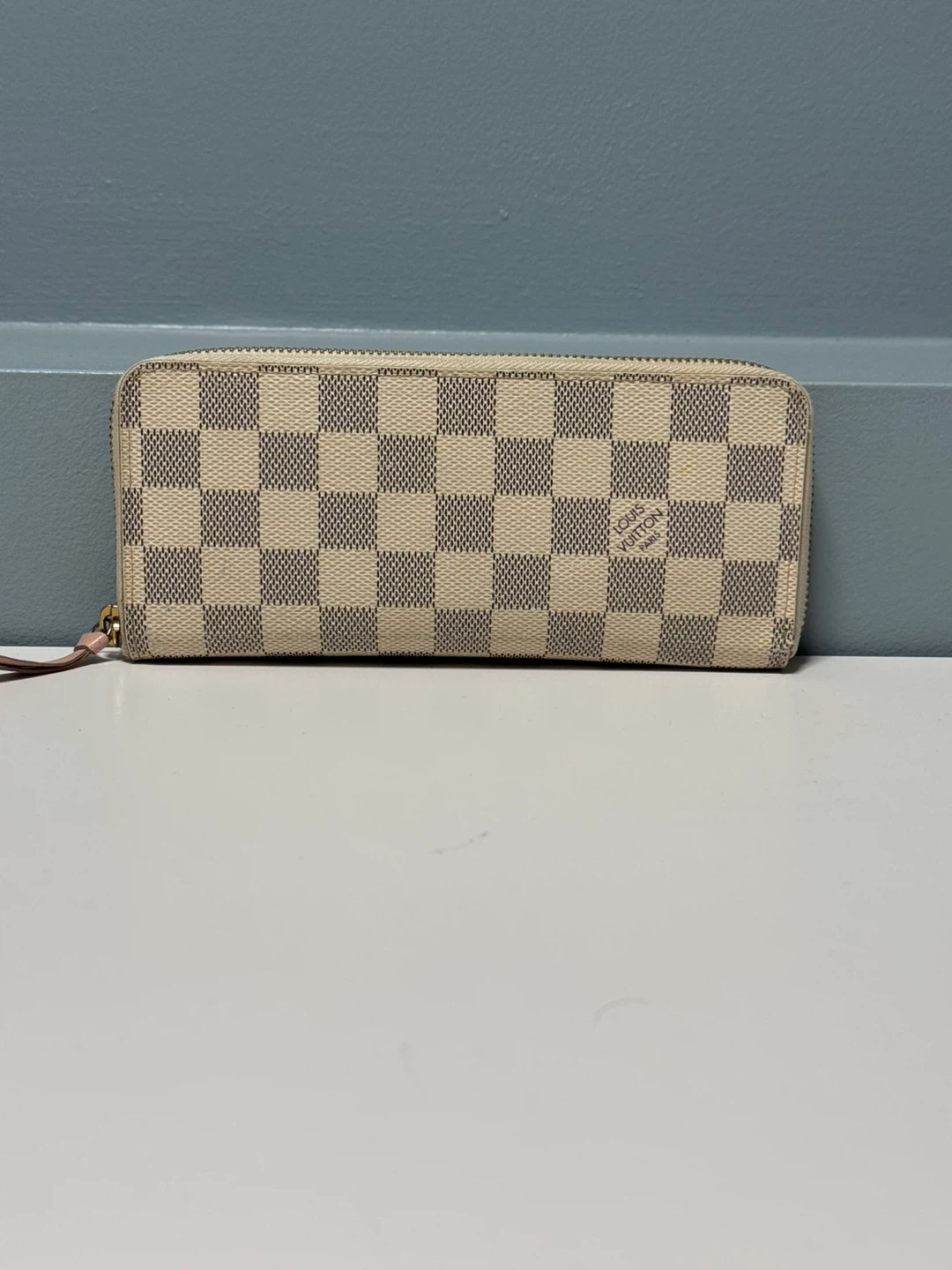 Louis Vuitton Damier Azur Long Zip Wallet Authentic
