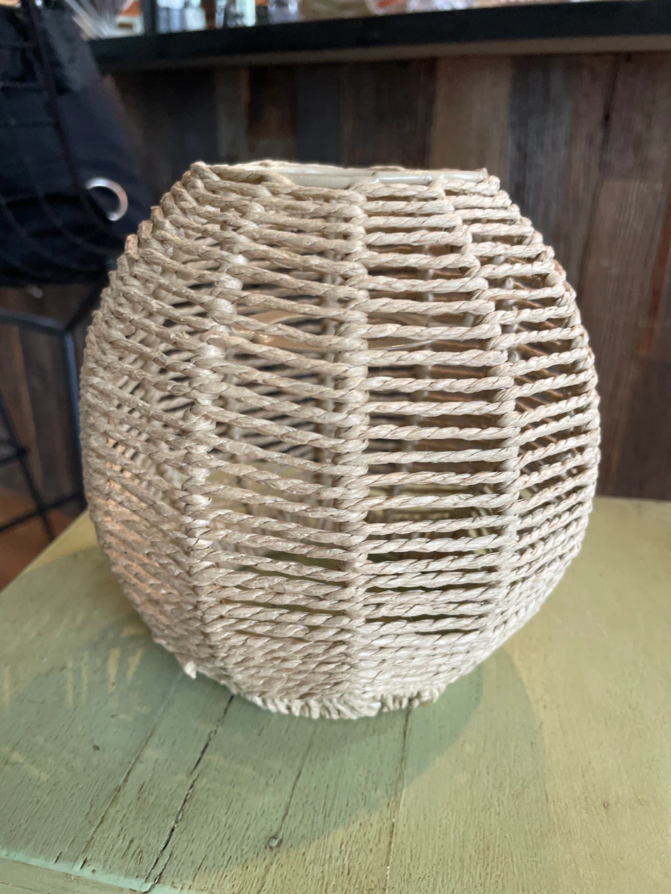 2 woven sphere pendants