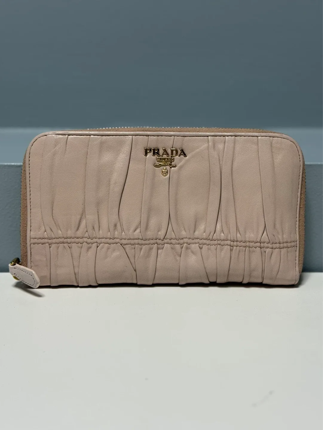 Prada Gaufre Nappa Leather Zip Wallet Authentic - photo 2
