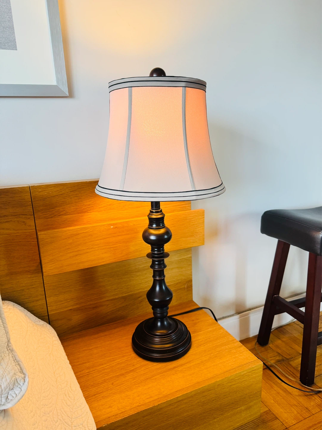 Two Table Lamps with Cream Shade