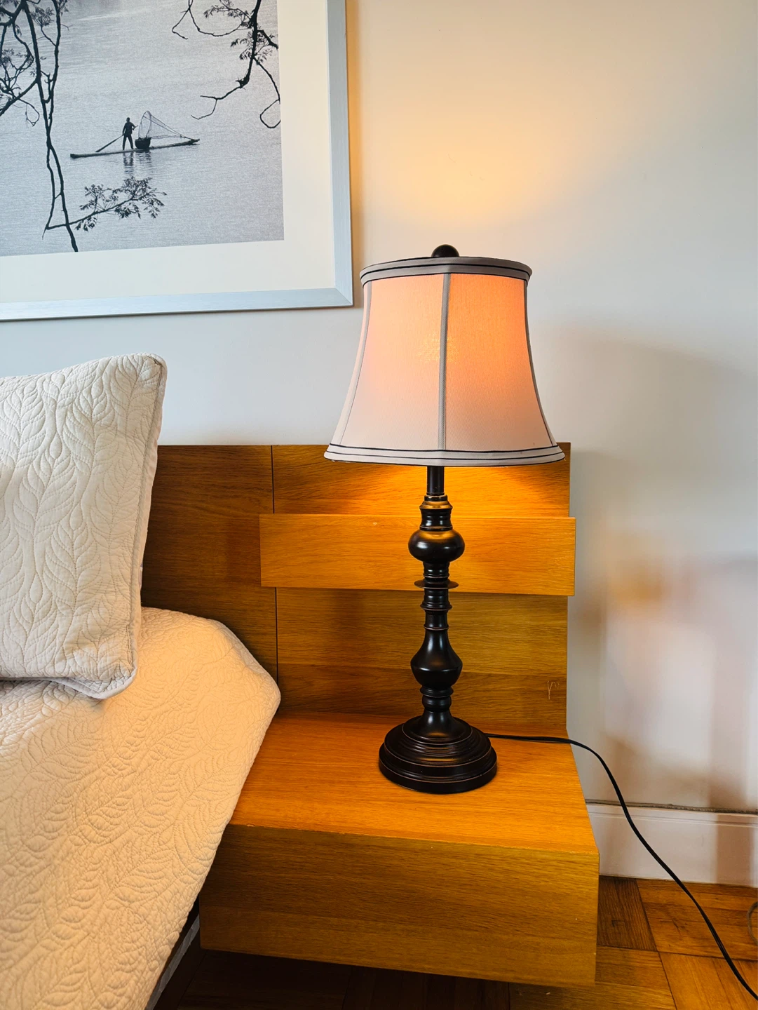 Two Table Lamps with Cream Shade - photo 2