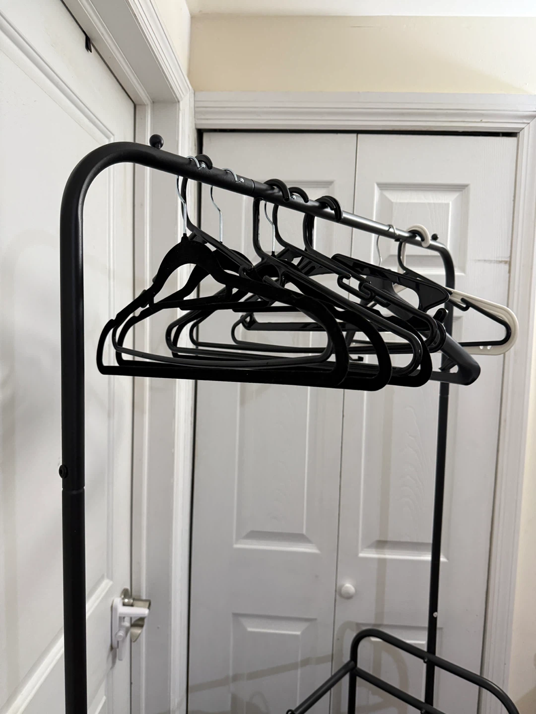 Rolling 3-Bag Laundry Sorter with Hanger Rack - photo 3