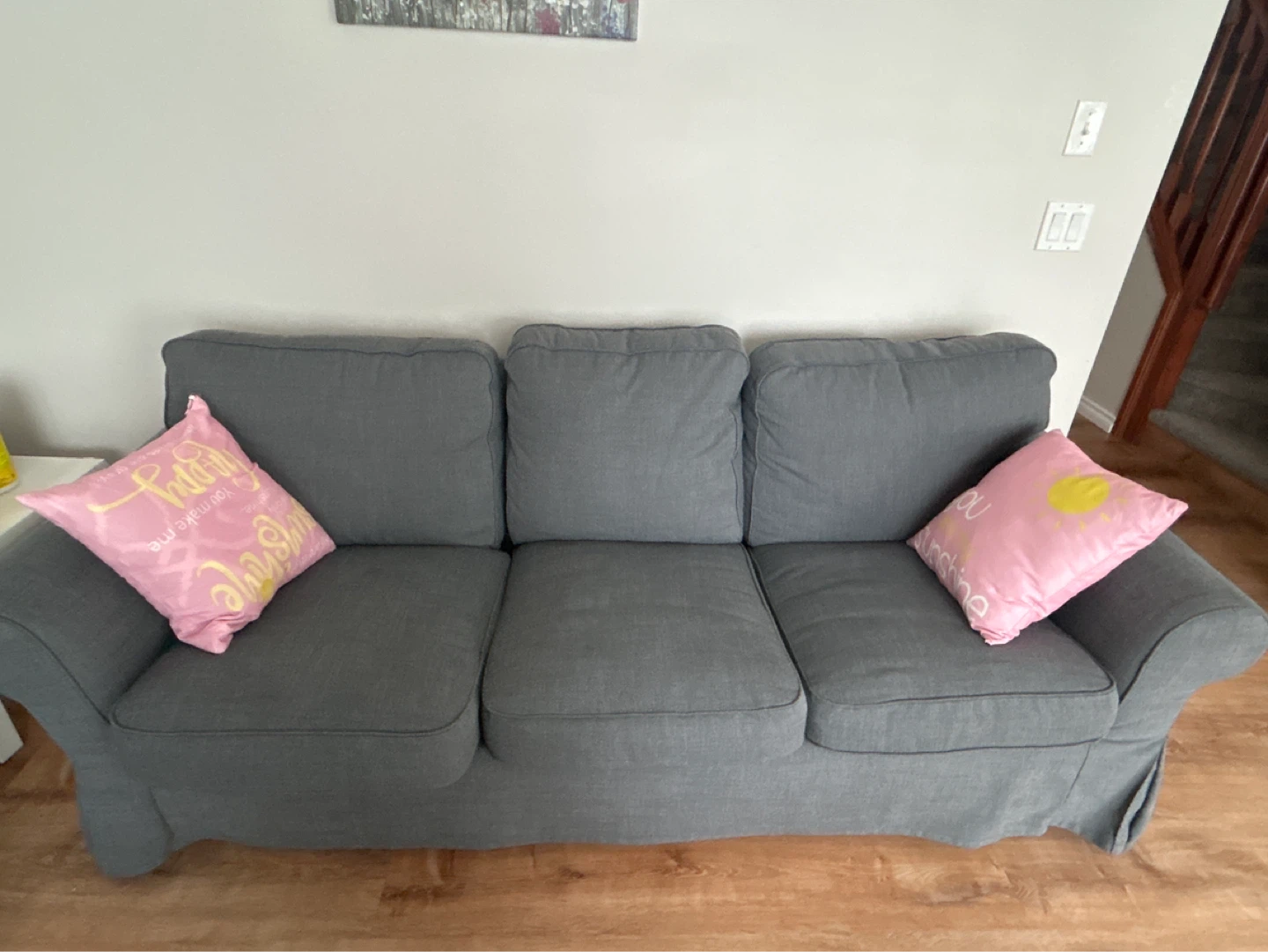 Grey Three-Seater Sofa sold