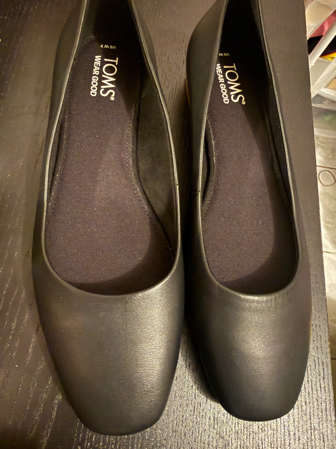 TOMS Women's Black Ballet Flats