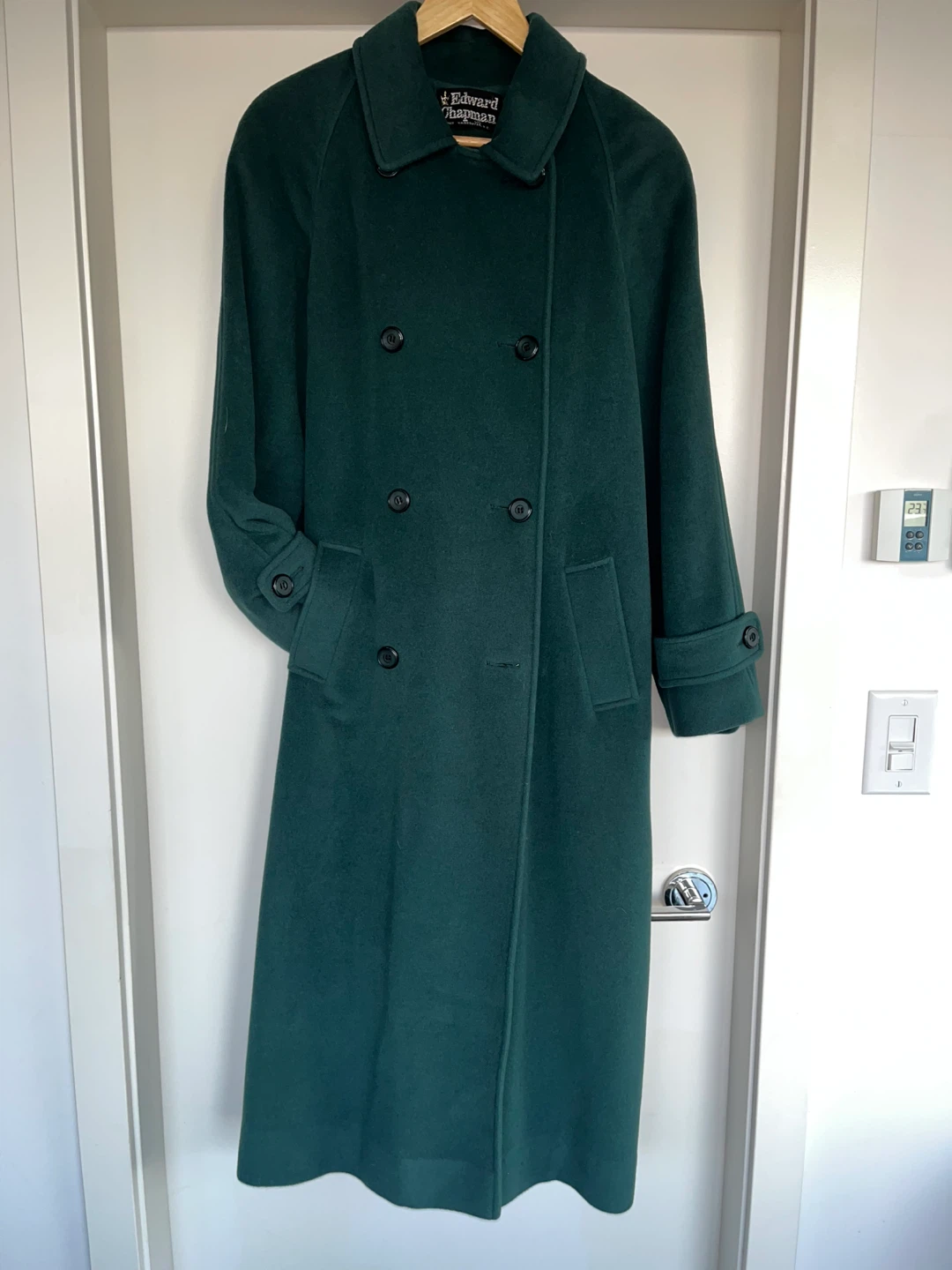 Edward Chapman Wool Angora Cashmere Coat - Green - photo 3